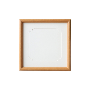 以琳画框实木圆边相框卡纸国画水彩画复古简约原木色相框