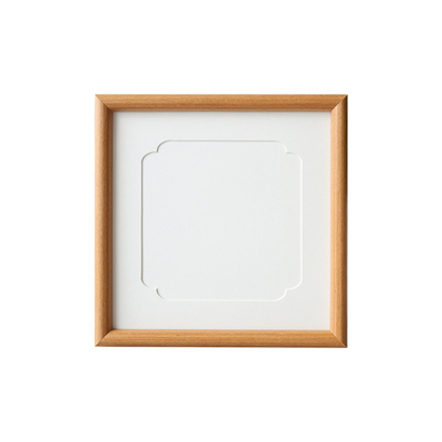 国画水彩画复古简约原木色相框