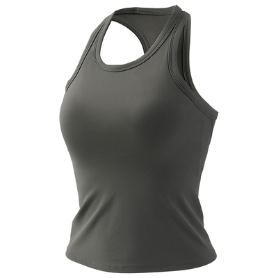 带胸垫运动背心女无袖瑜伽健身服