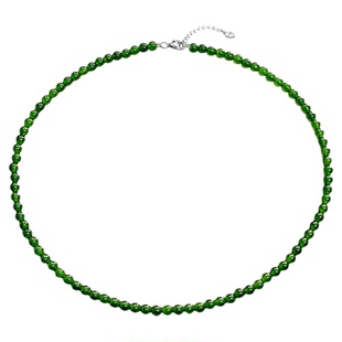 S925纯银花儿与少年周雨彤同款碧玉绿玉髓串珠项链叠带锁骨链气质