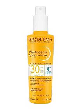 欧洲直邮Bioderma/贝德玛皙妍系列倍护SPF30防晒喷雾200ML/瓶正品
