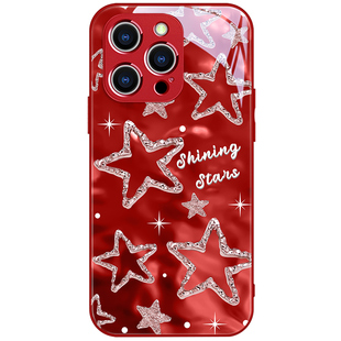 新款苹果15手机壳iPhone17ProMax轻奢高级14pro日韩ip13女神12气质11星星xr红色14plus防摔16pro潮牌xs max套