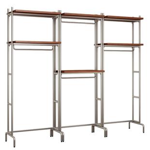 开放式衣柜北欧铁艺框架金属衣帽间置物架步入式衣架落地卧室衣橱
