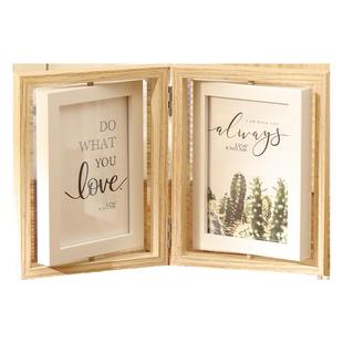 创意折叠双面旋转相框摆台照片5 6 7寸情侣纪念礼物定制diy相册框