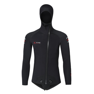 3mm5mm拉链潜水服男女分体套装前斜开拉链湿衣自由潜防晒水母衣