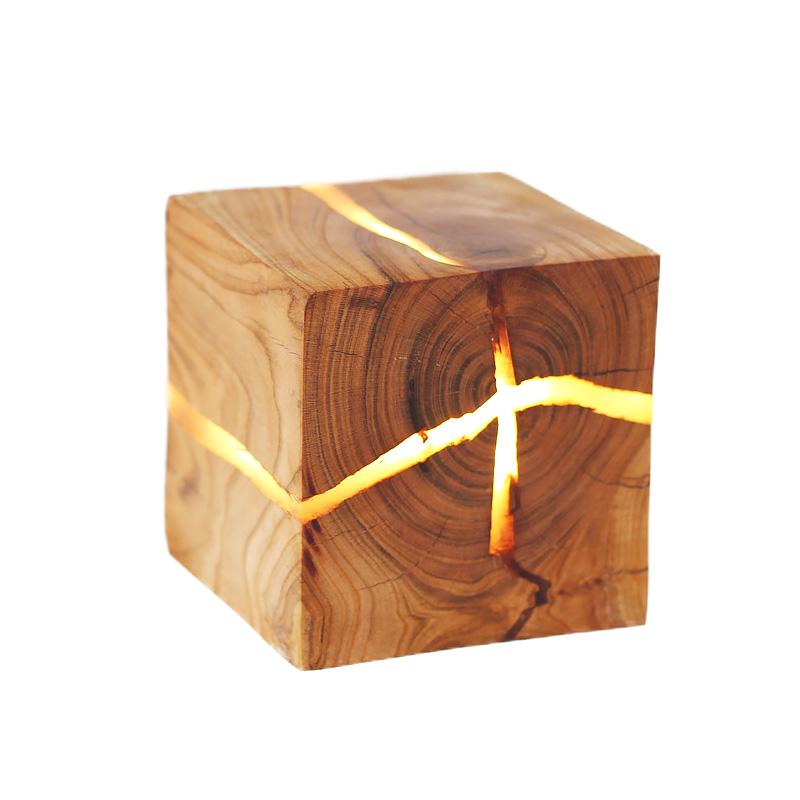 裂木壁灯实木侘寂壁灯北欧卧室床头灯客厅过道餐厅灯装饰原木墙灯