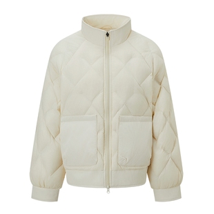 千仞岗冬季短款棒球服宽松显瘦百搭拼接羽绒服外套保暖加厚通勤女