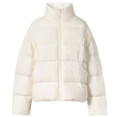 口袋短款白鸭绒面包服伊芙丽立领