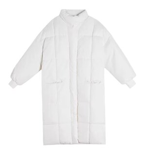 中长款立领白色羽绒棉服女加厚冬2025新款韩版宽松休闲百搭面包服