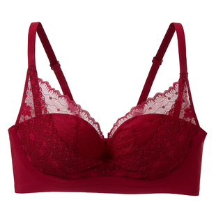 六只兔子大红色蕾丝内衣女礼盒装聚拢显大显瘦结婚本命年文胸套装