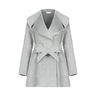 sdeer圣迪奥春秋装女装时尚翻领收腰短款毛呢外套大衣S233Z2603