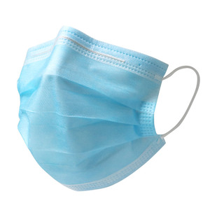 夏季薄款透气口罩女一层两层无纺布易呼吸单层夏天防晒蓝白色