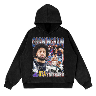 坎宁安美式数码直喷透气印花美式复古圆领高街潮牌休闲连帽卫衣男