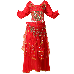 印度舞演出服装套装成人女新疆舞民族舞蹈服性感肚皮舞表演服装裙