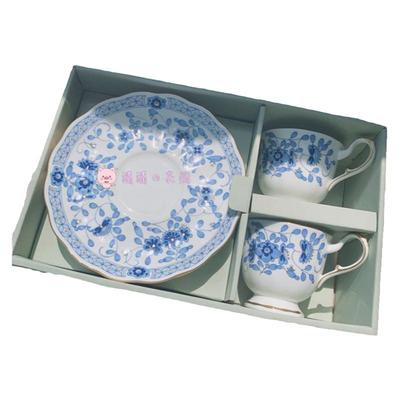 正品日本鸣海骨瓷青花咖啡杯