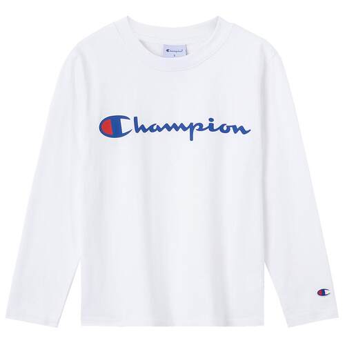 Champion冠军男女儿童青少年纯棉舒适百搭经典款logo印花长袖T恤