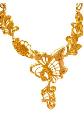 新款婚嫁铜镀金色项链