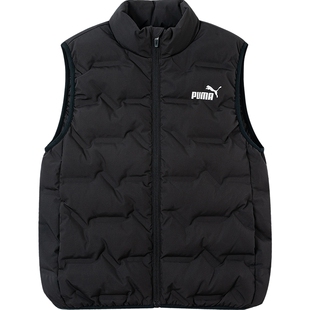 PUMA彪马童装新款儿童羽绒马甲男童女童羽绒服压花锁温保暖外套
