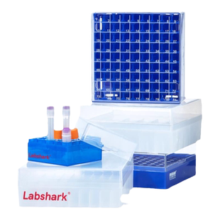 Labshark塑料pp冻存盒pc81格冻存管盒冷冻盒50格100格实验室样品管盒防水型可放液氮环境赛默飞冻存收纳盒
