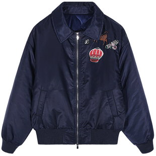 落落狷介 棉袄女款2025新款藏青色设计感小个子棉衣加厚保暖外套