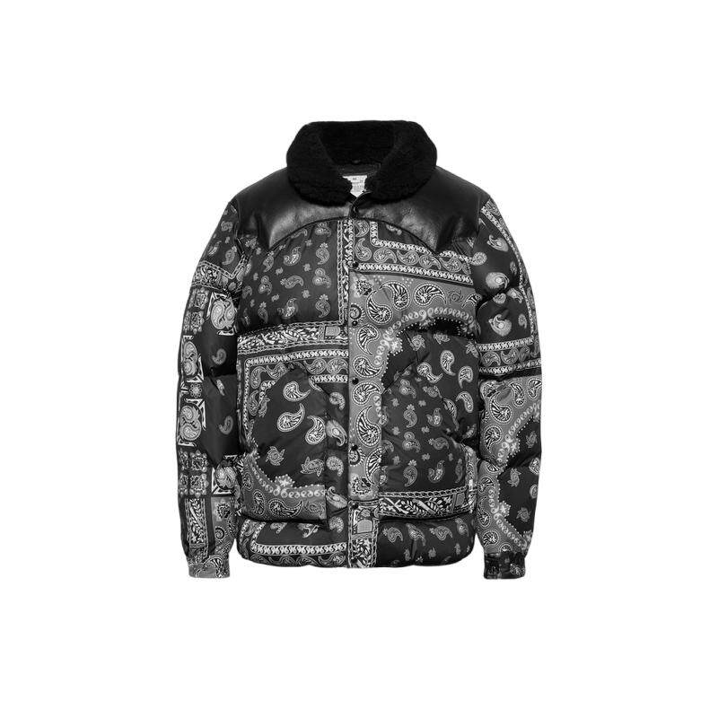 腰果花图腾毛领羽绒服BAPE