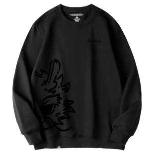 KERWATS可维斯品牌大码男女情侣无性别龙图案印花纯棉春季卫衣