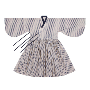 谜阿凰【心澜】复原明制色织琵琶袖贴里汉服连衣裙女秋大放量宽松