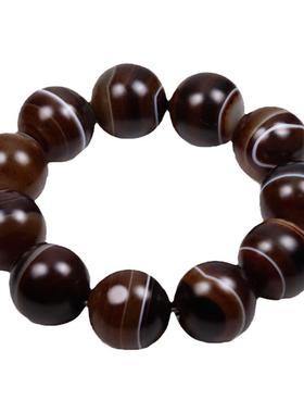 天然男士缠丝玛瑙2.0咖色复古