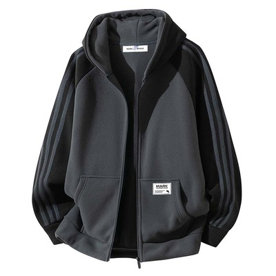 马克华菲摇粒绒大码连帽卫衣男士
