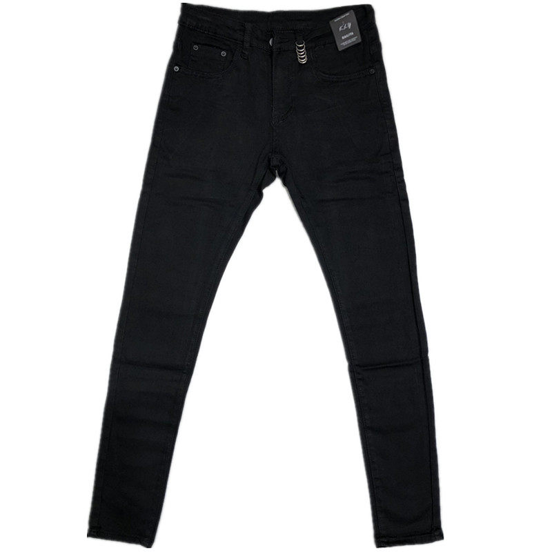 潮男秋冬新款韩版修身百搭纯黑休闲小脚牛仔裤社会小伙网红弹力长