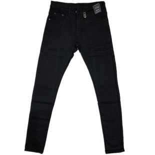 潮男秋冬新款韩版修身百搭纯黑休闲小脚牛仔裤社会小伙网红弹力长