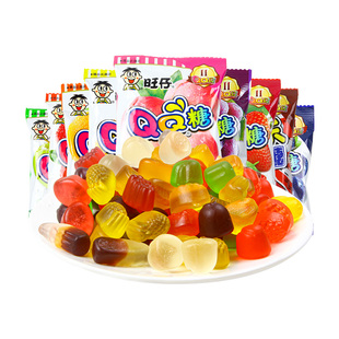 旺仔QQ糖袋装约18g水果味果汁软糖儿童橡糖皮喜糖果休闲零食小吃