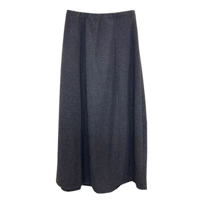 羊绒呢中长款半身裙女a字伞裙