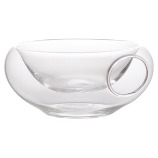 透明耐高温玻璃侧面开口干冰意境碗创意餐具分子料理特色菜色拉碗