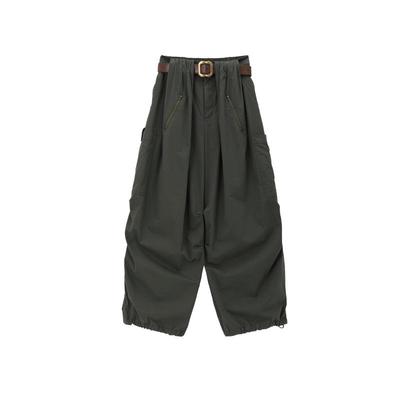 REVAN芮范2025夏季新品设计师款工装风绿色降落伞裤RL31301209