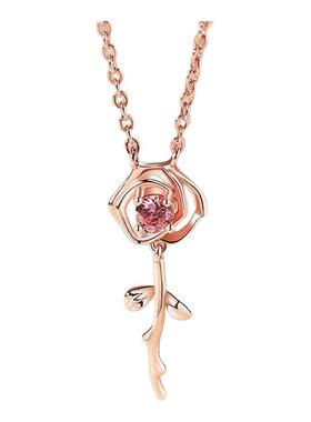 玫瑰花项链送女友吊坠