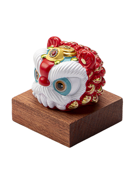 国潮舞狮醒狮子创意摆件高级感