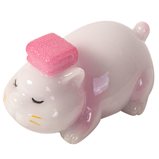 可爱趣味泡澡毛巾小猫变色茶宠可养茶玩茶台桌面治愈系装饰小摆件