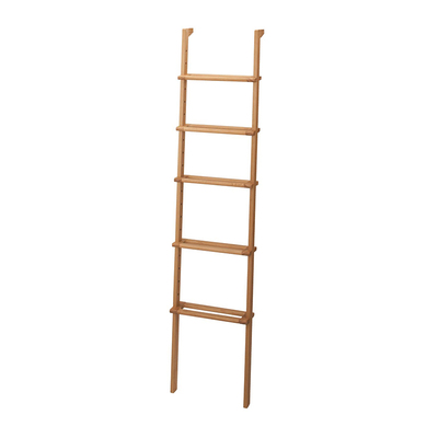 靠墙梯形实木卧室多层落地储物架