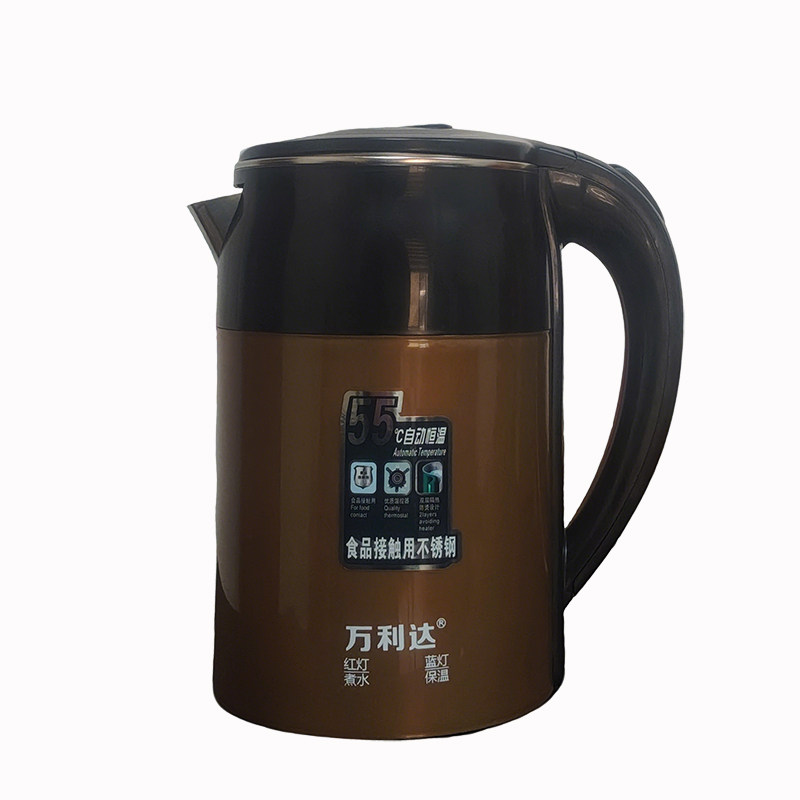 万利达电热水壶不锈钢智能自动断电家用恒温电加热开水壶2.5L容量