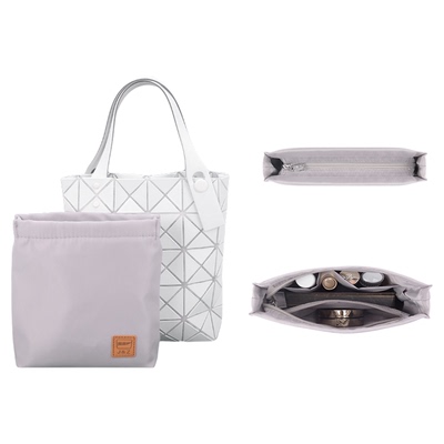 适用三宅一生四月新款几何菱格手提包小方盒包中包收纳内衬袋内胆