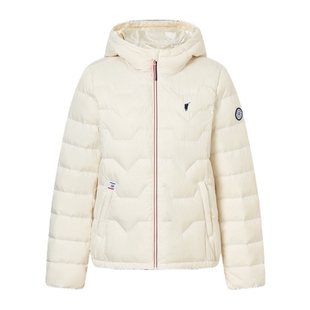 POLOWALK女装羽绒服2025冬季新款轻薄羽绒服排骨连帽保暖外套冬装