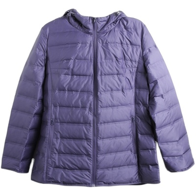 胖太太羽绒服适中休闲修身连帽