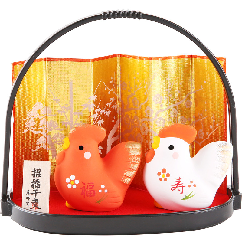日本药师窑福寿生肖鸡手工制作