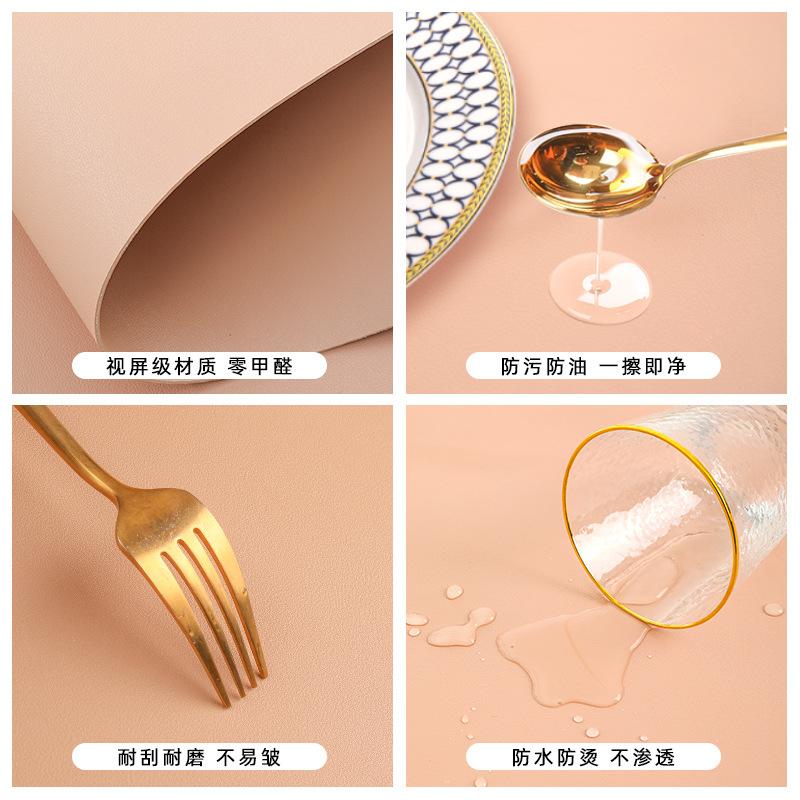 纯色皮革餐边柜鞋柜垫免洗茶几烫防油桌桌布垫子防水防电视柜台面