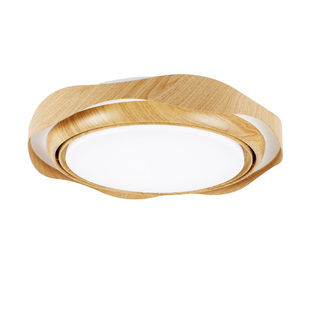 全光谱无叶风扇灯2026新款原木风吸顶灯房间卧室灯静音隐形风扇灯