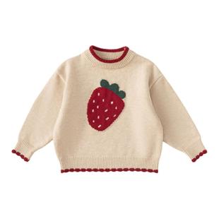 女童毛衣冬装2025新款儿童衣服加厚上衣宝宝毛线衣秋冬新年针织衫