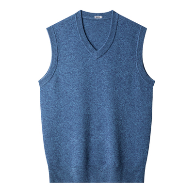 恒源祥套头羊毛V领背心马甲毛衣