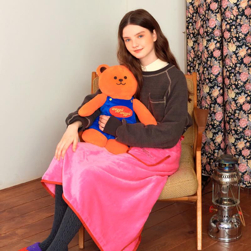 wiggle wiggle午睡毯车载毛绒靠垫二合一办公室靠枕抱枕毯