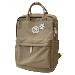 韩国学院风少女双肩包日系休闲书包纯色大学生百搭背包14寸电脑包